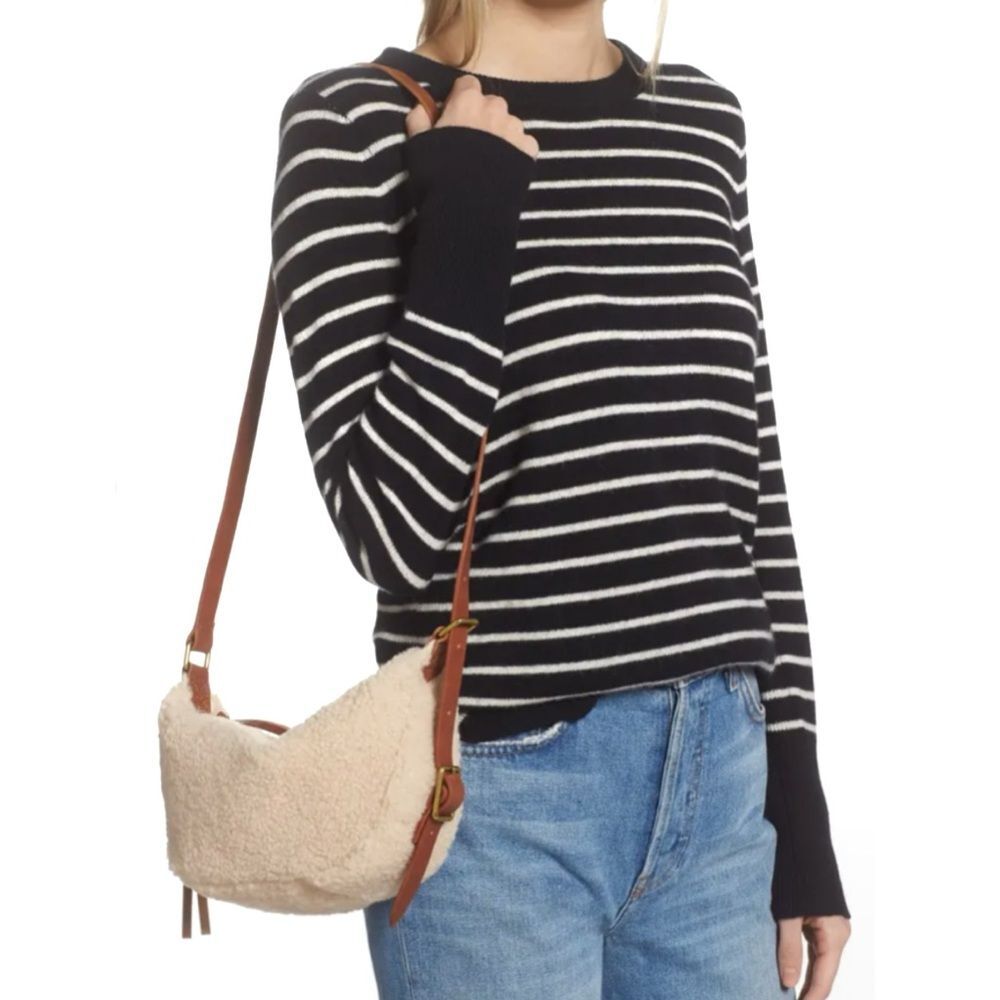 Madewell Mini The Resourced High Pile Fleece Sling Bag Tan Brown